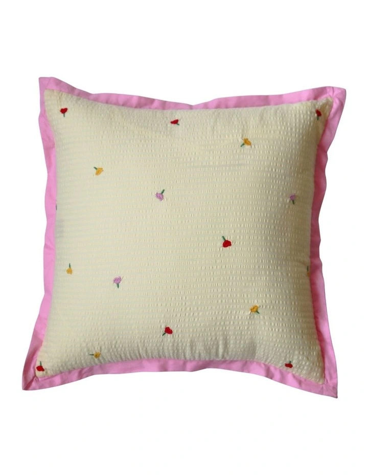 Forget Me Not Embroidered Cushion Cover image 1