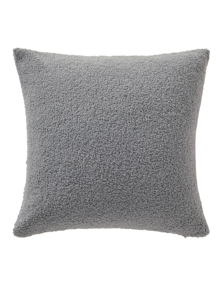 Dreamaker Otis Teddy Fleece Cushion Covers 45x45cm Set of 2 in Fog image 3