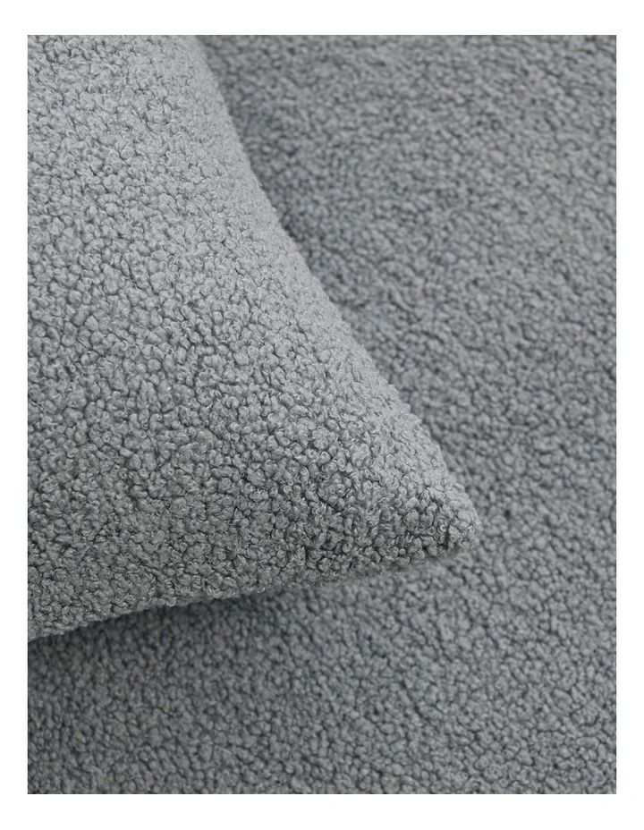 Dreamaker Otis Teddy Fleece Cushion Covers 45x45cm Set of 2 in Fog image 4