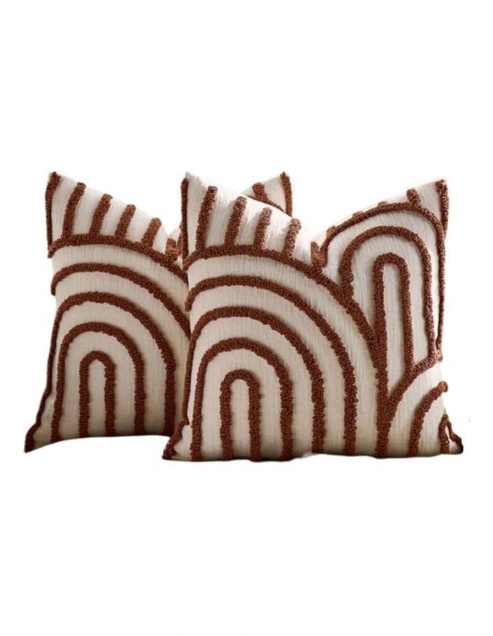 GIOIA CASA Tufted Arch Cushion Covers in Terracotta 2 Pack image 1