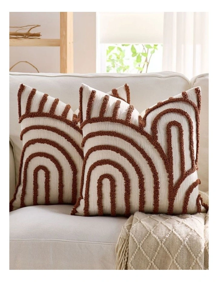 GIOIA CASA Tufted Arch Cushion Covers in Terracotta 2 Pack image 2