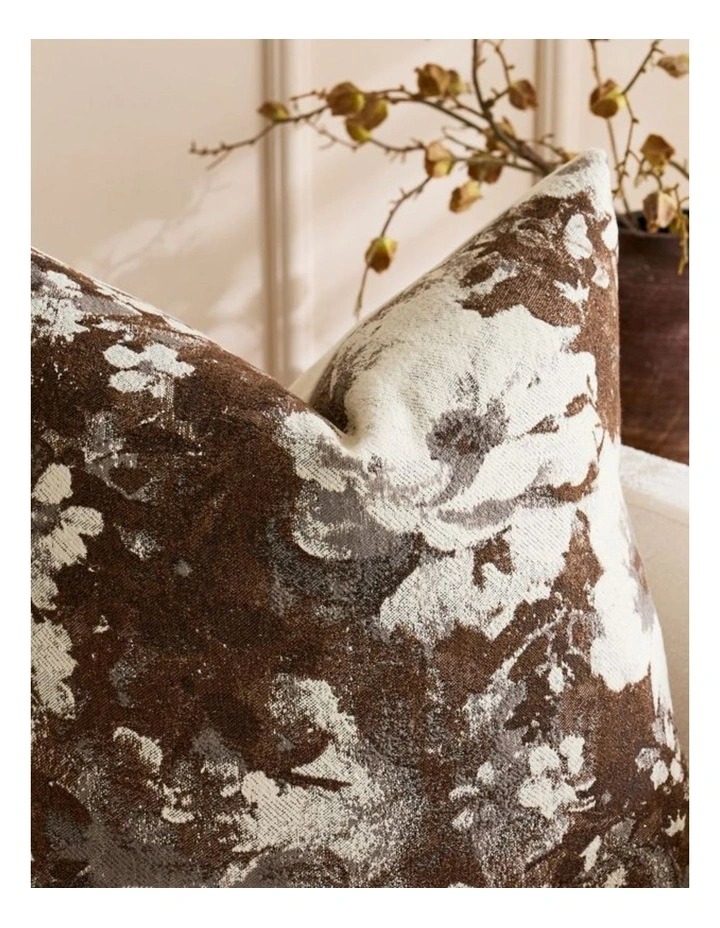 GIOIA CASA Vintage Floral Chenille Cushion Covers in Brown 2 Pack image 3