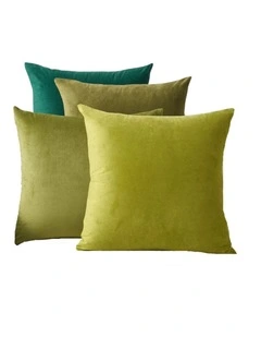 GIOIA CASA Velvet Cushion Covers in Mixed Green 4 Pack