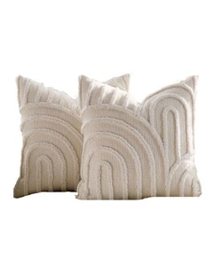 GIOIA CASA Tufted Arch Cushion Covers in Snow 2 Pack