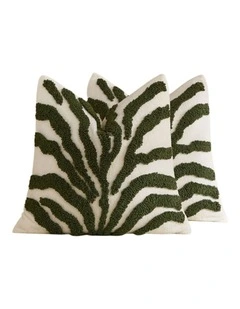 GIOIA CASA Tufted Leaf Cushion Covers in Khaki Green 2 Pack