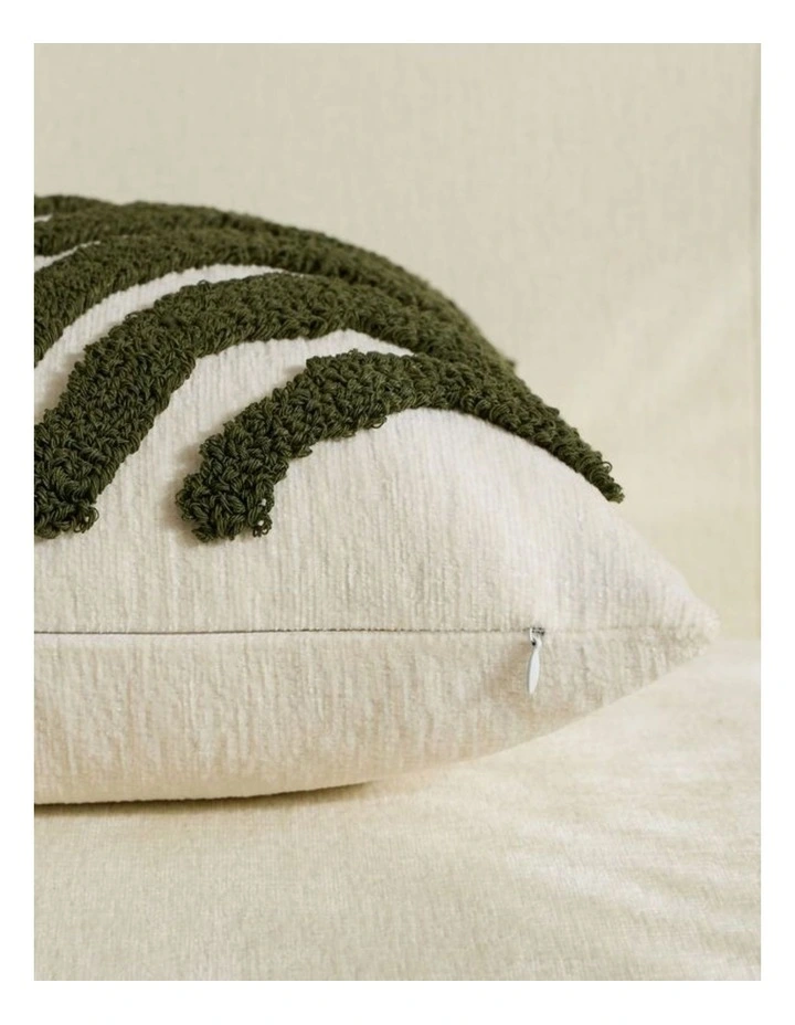 GIOIA CASA Tufted Leaf Cushion Covers in Khaki Green 2 Pack image 4