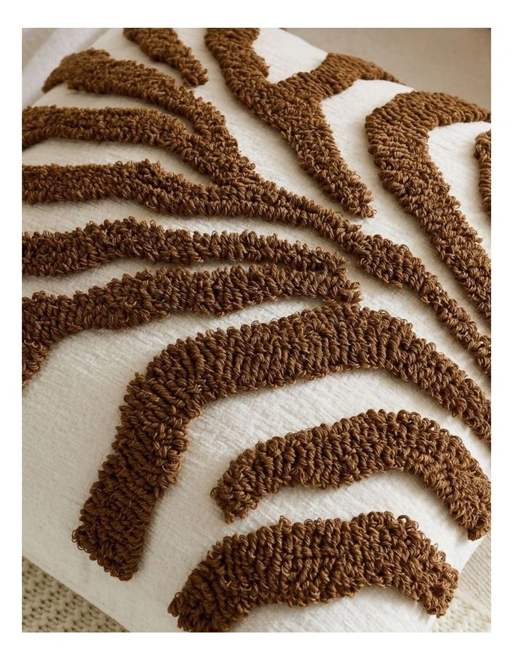 GIOIA CASA Tufted Leaf Cushion Covers in Brown 2 Pack image 3