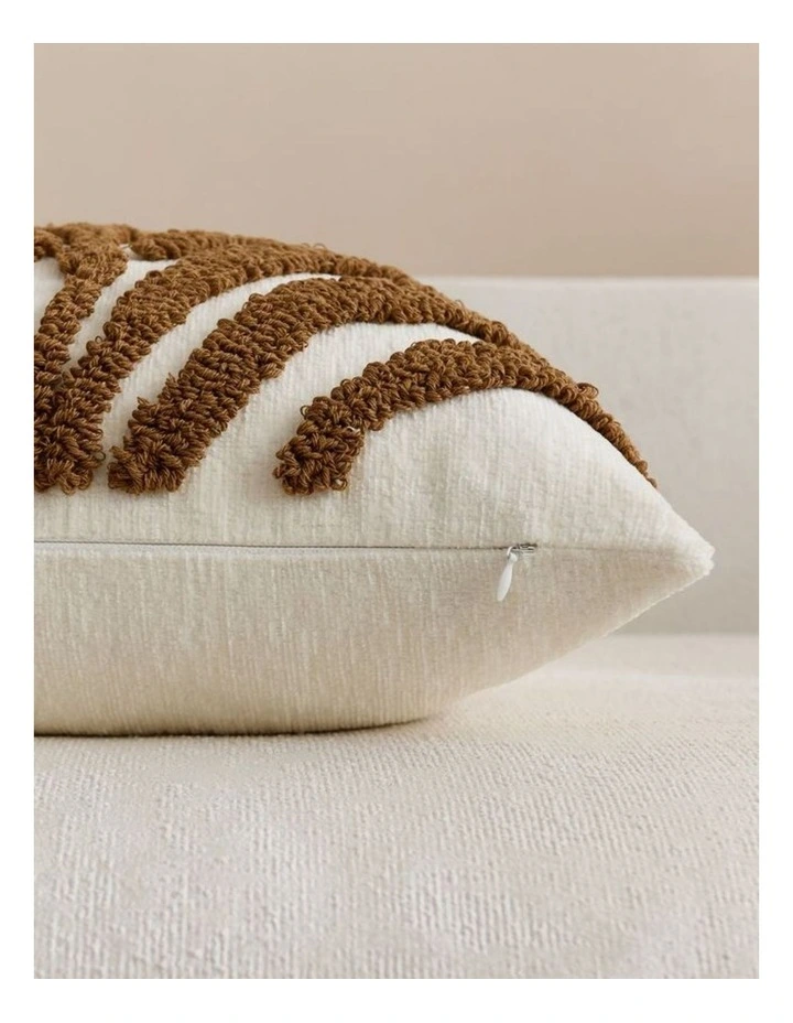 GIOIA CASA Tufted Leaf Cushion Covers in Brown 2 Pack image 4