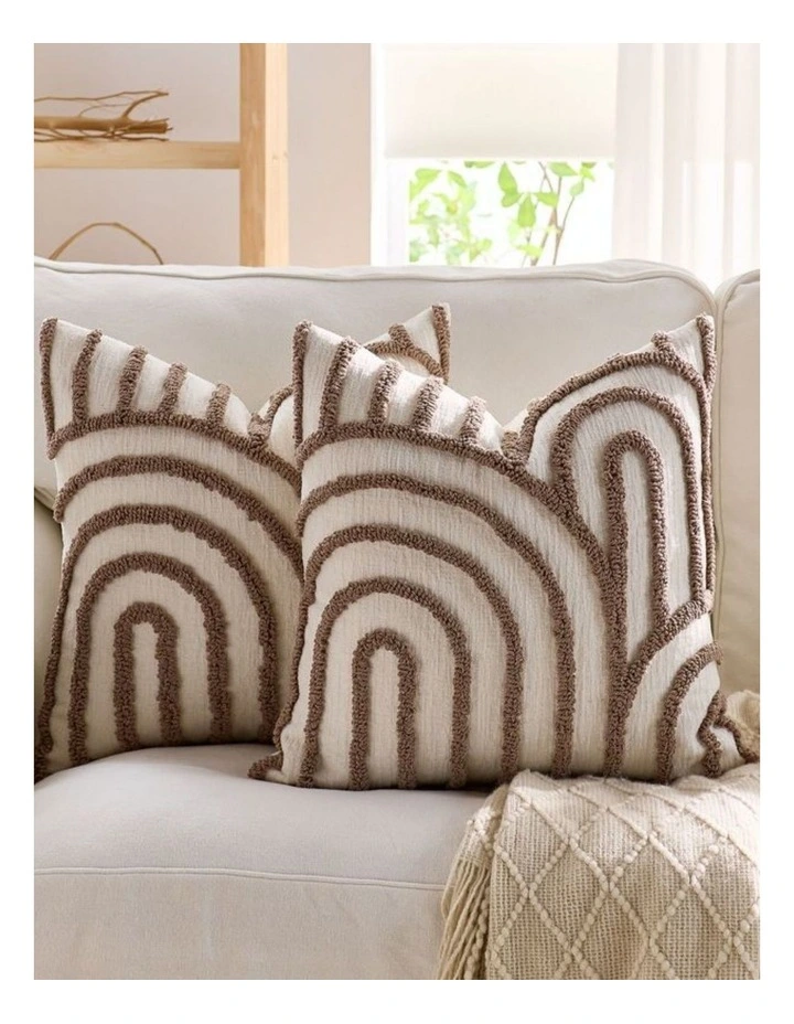 GIOIA CASA Tufted Arch Cushion Covers in Brown 2 Pack image 2