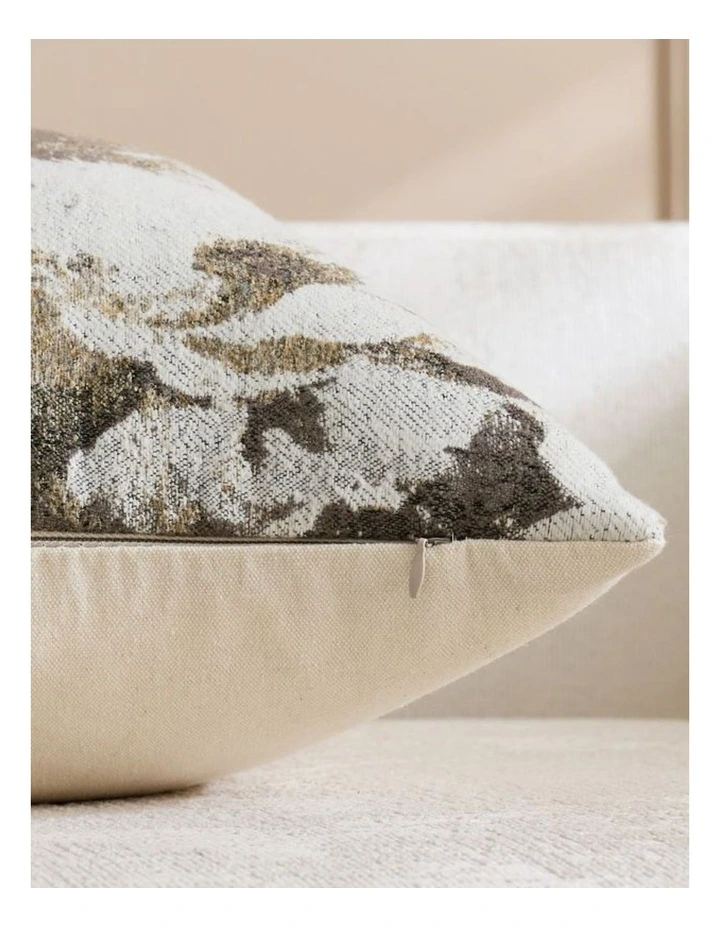 GIOIA CASA Vintage Floral Chenille Cushion Covers in Warm Taupe 2 Pack image 4