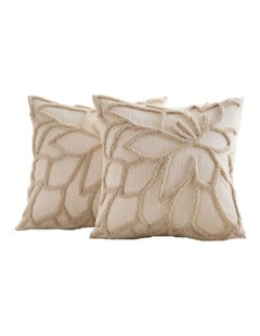 GIOIA CASA Tufted Rose Cushion Covers in Beige 2 Pack