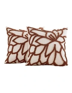 GIOIA CASA Tufted Rose Cushion Covers in Terracotta 2 Pack