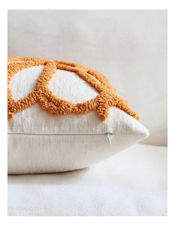 GIOIA CASA Tufted Rose Cushion Covers in Burnt Orange 2 Pack image 3