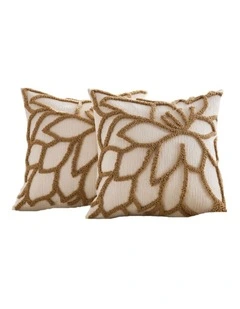 GIOIA CASA Tufted Rose Cushion Covers in Tan 2 Pack