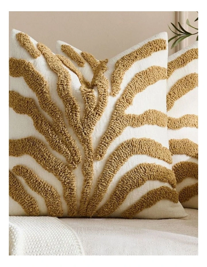 GIOIA CASA Tufted Leaf Cushion Covers in Mustard 2 Pack image 2