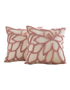 GIOIA CASA Tufted Rose Cushion Covers in Pink 2 Pack