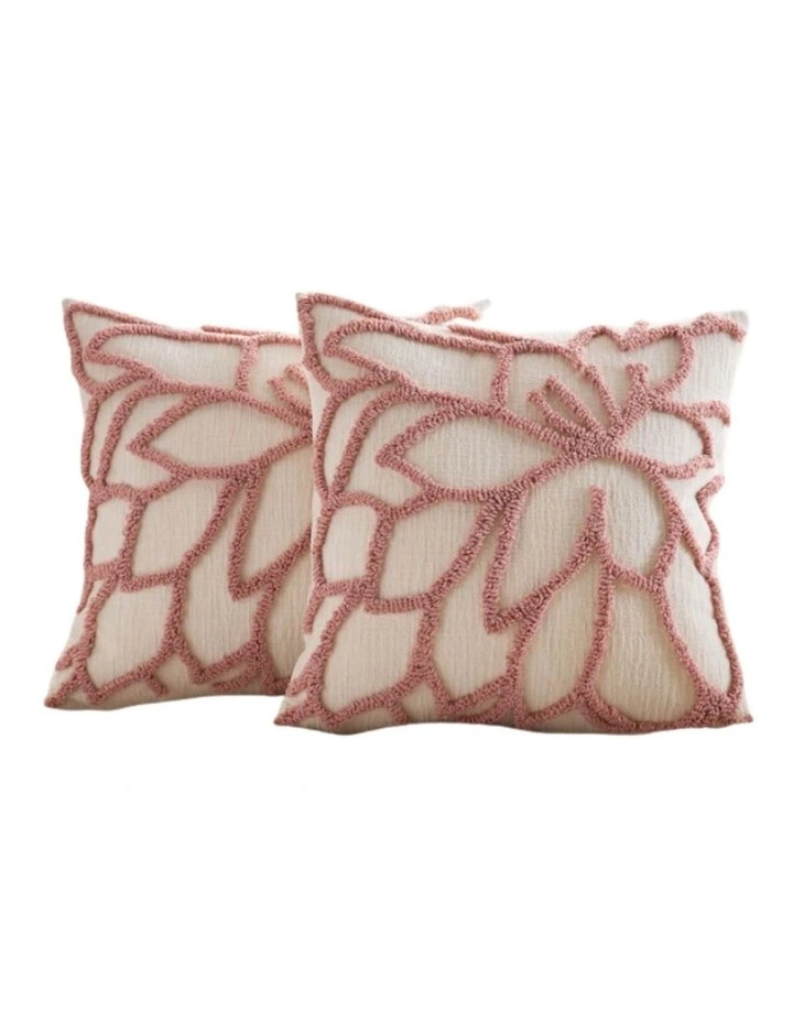GIOIA CASA Tufted Rose Cushion Covers in Pink 2 Pack image 1