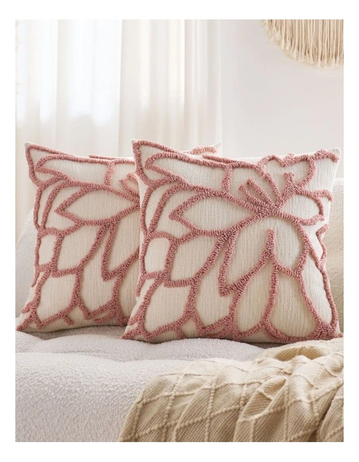 GIOIA CASA Tufted Rose Cushion Covers in Pink 2 Pack image 2