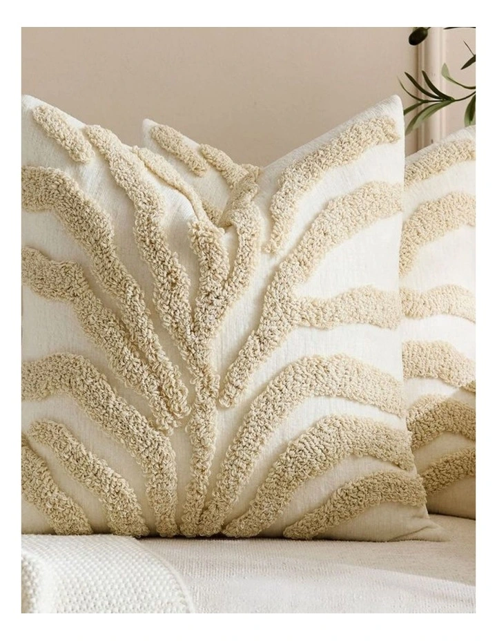 GIOIA CASA Tufted Leaf Cushion Covers in Ivory 2 Pack image 2