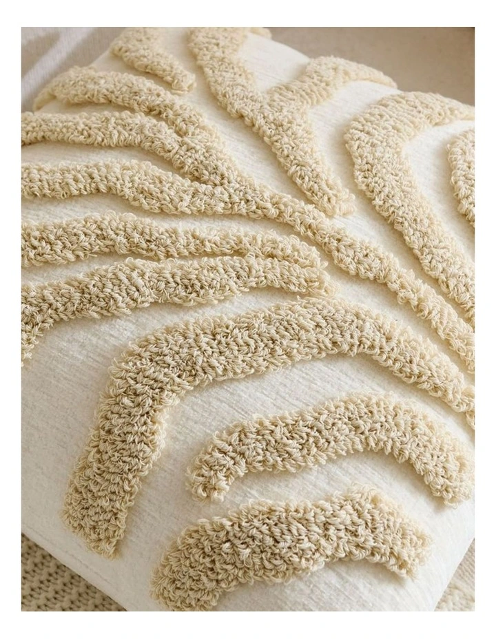 GIOIA CASA Tufted Leaf Cushion Covers in Ivory 2 Pack image 3
