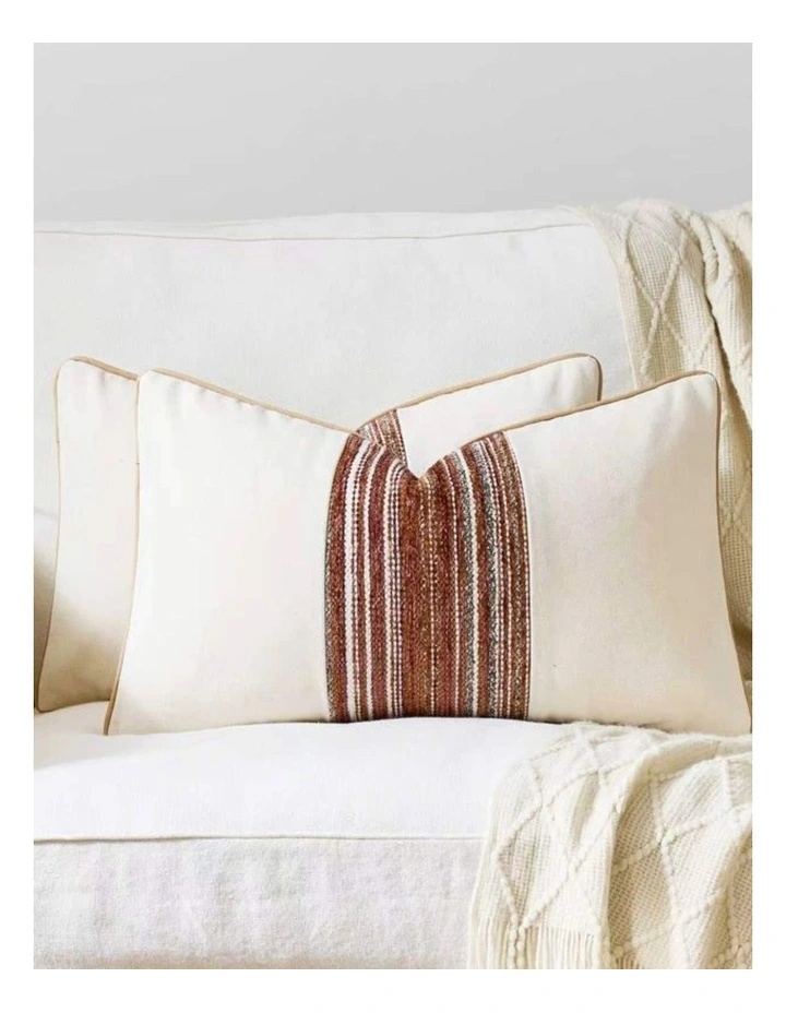 GIOIA CASA Wabi Stripe Cushion Covers in Terracotta 2 Pack image 2