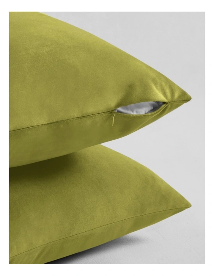 GIOIA CASA Velvet Cushion Covers in Green 2 Pack image 2