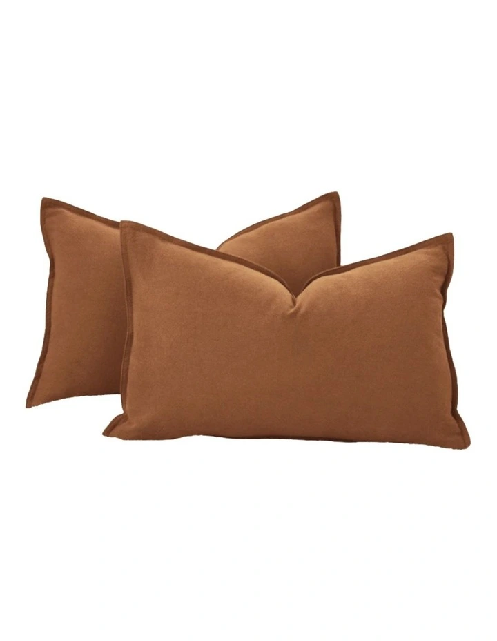 GIOIA CASA Linen-Cotton Cushion Covers in Terracotta 2 Pack image 2