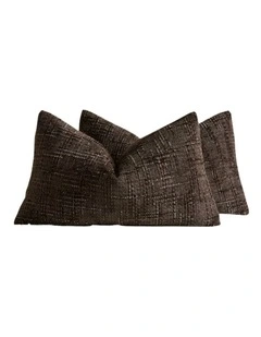 GIOIA CASA Chenille Textured Cushion Covers in Brown 2 Pack