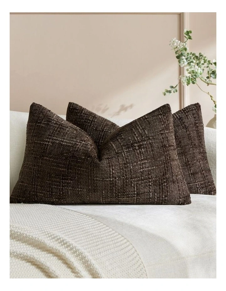 GIOIA CASA Chenille Textured Cushion Covers in Brown 2 Pack image 2