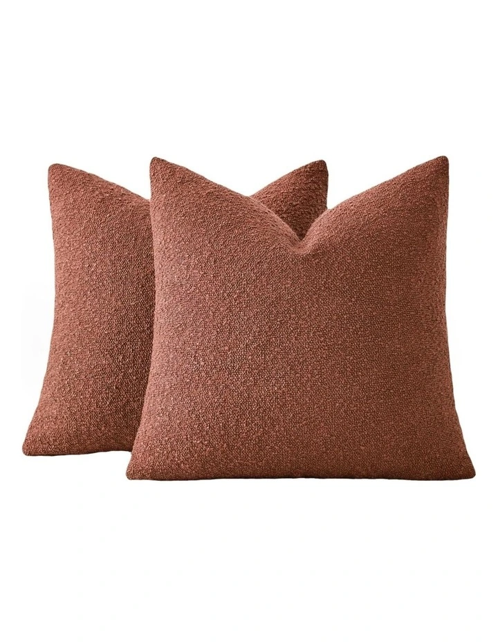 GIOIA CASA Boucl Cushion Covers in Brick 2 Pack image 1