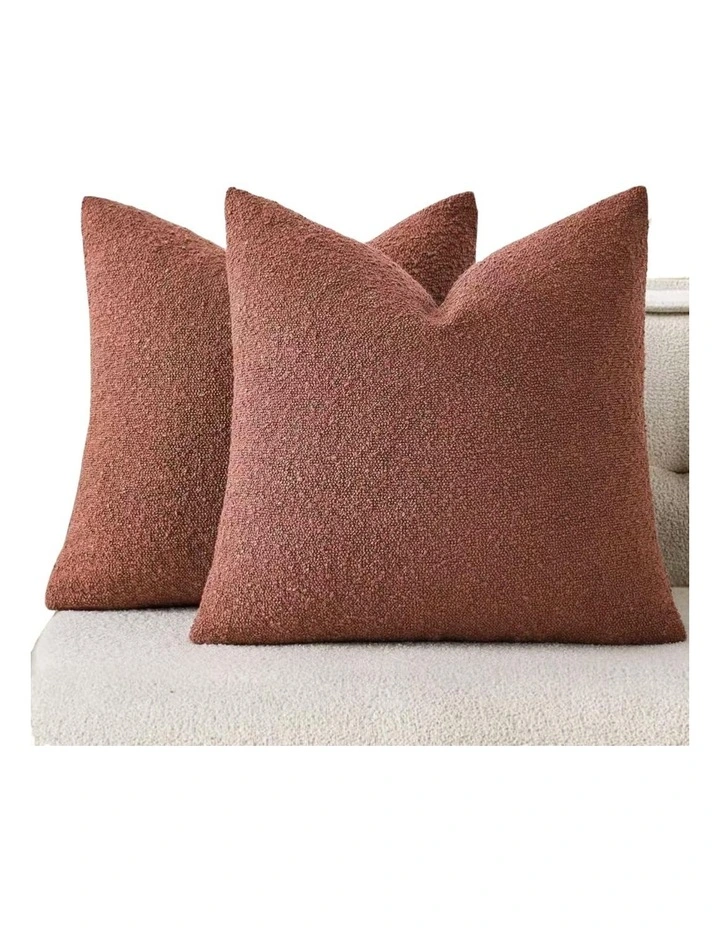 GIOIA CASA Boucl Cushion Covers in Brick 2 Pack image 2
