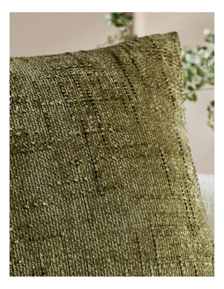 GIOIA CASA Chenille Textured Cushion Covers in Olive Green 2 Pack image 3