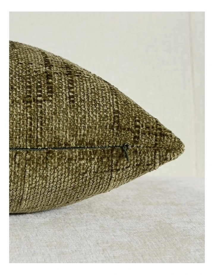 GIOIA CASA Chenille Textured Cushion Covers in Olive Green 2 Pack image 4