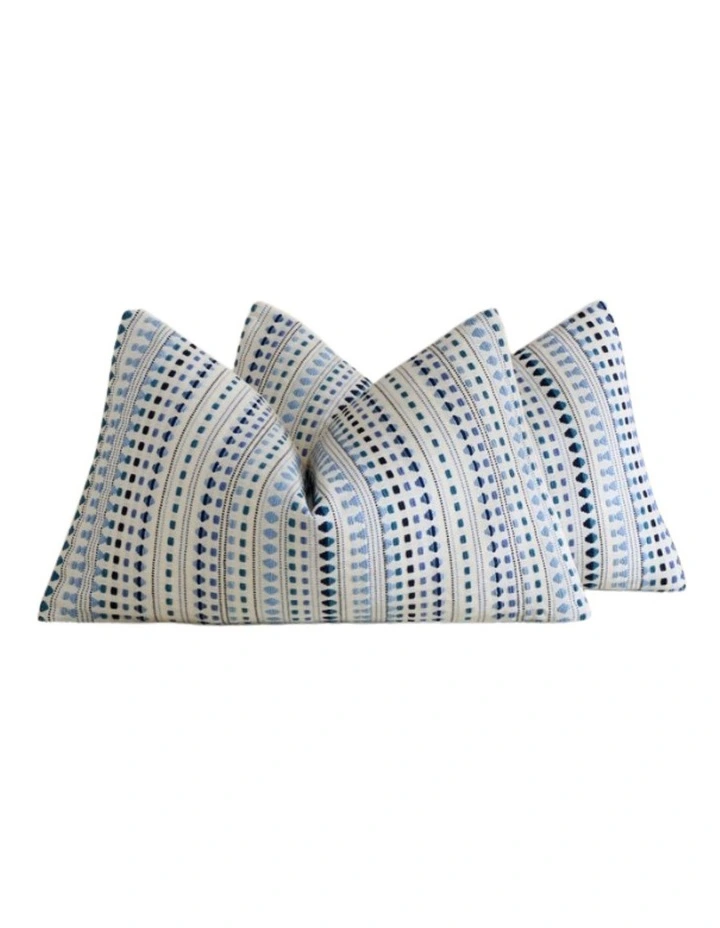 GIOIA CASA Bohemian Dot Woven Cushion Covers in Blue 2 Pack image 1