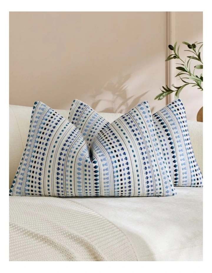 GIOIA CASA Bohemian Dot Woven Cushion Covers in Blue 2 Pack image 2