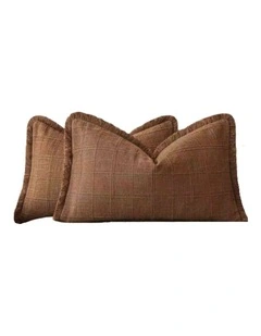GIOIA CASA Linen Look Cushion Covers in Cinnamon 2 Pack