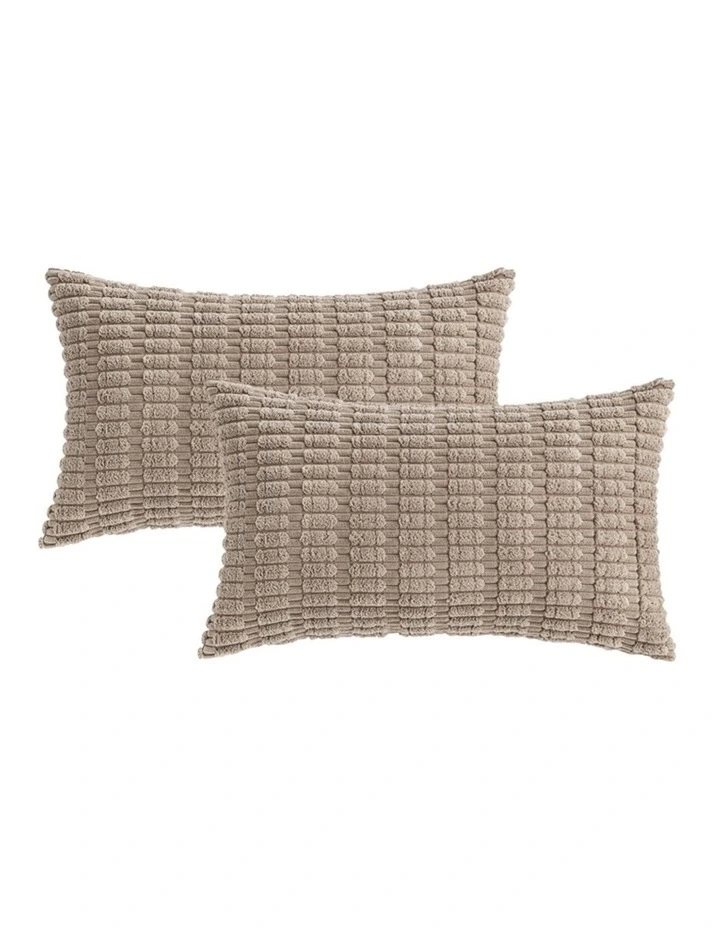 GIOIA CASA Boho Corduroy Cushion Covers in Taupe 2 Pack image 1