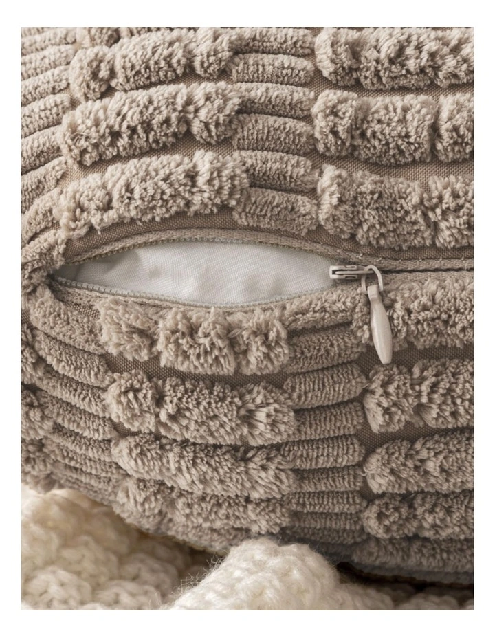 GIOIA CASA Boho Corduroy Cushion Covers in Taupe 2 Pack image 3