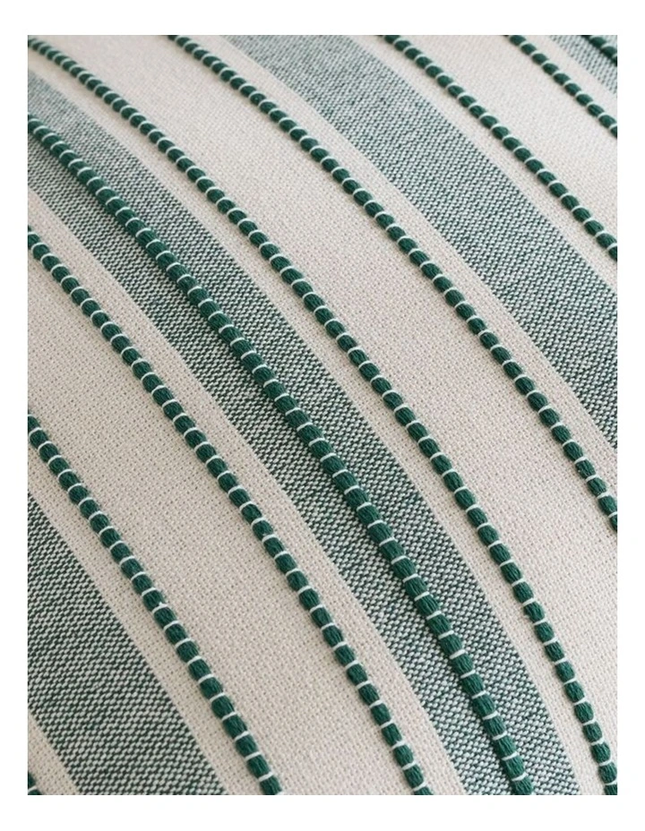 GIOIA CASA Heritage Linear Woven Cushion Covers in Forest Green 2 Pack image 5