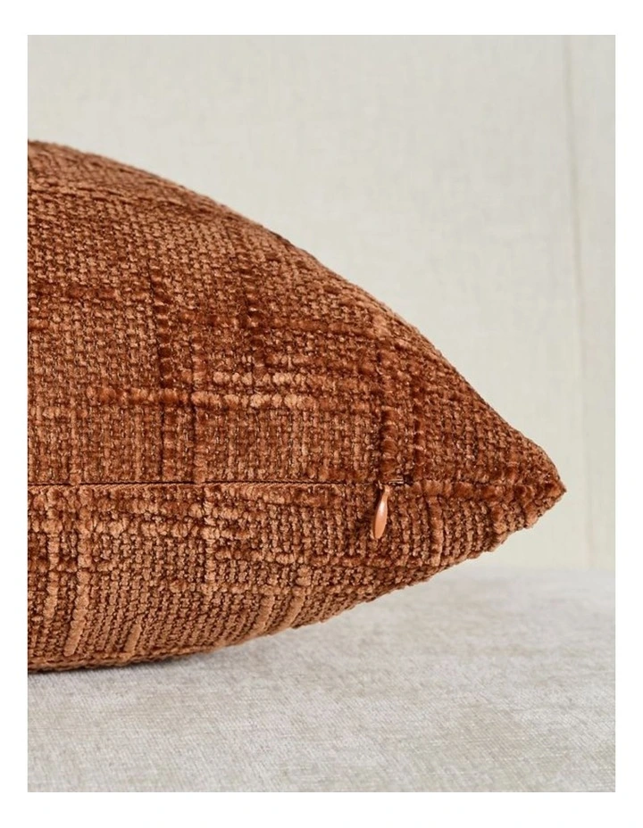 GIOIA CASA Chenille Textured Cushion Covers in Terracotta 2 Pack image 3