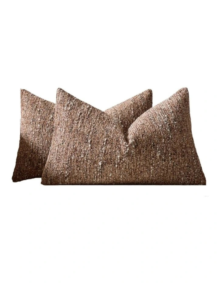 GIOIA CASA Speckled Boucl Cushion Covers in Brown 2 Pack image 1