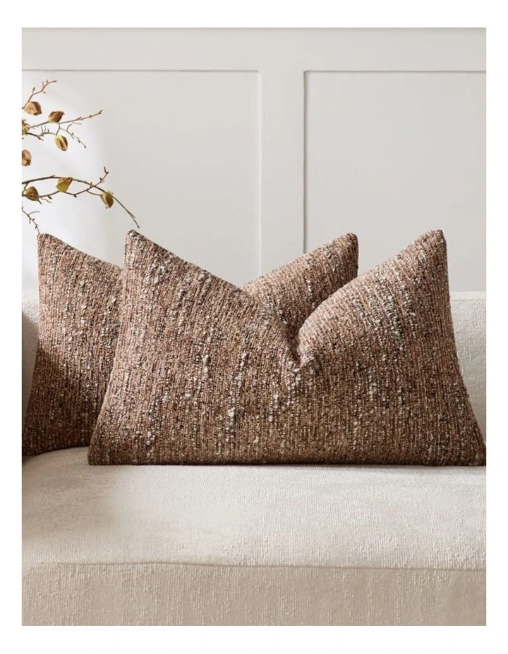 GIOIA CASA Speckled Boucl Cushion Covers in Brown 2 Pack image 2