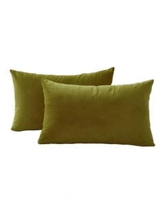 GIOIA CASA Velvet Cushion Covers in Olive Green 2 Pack