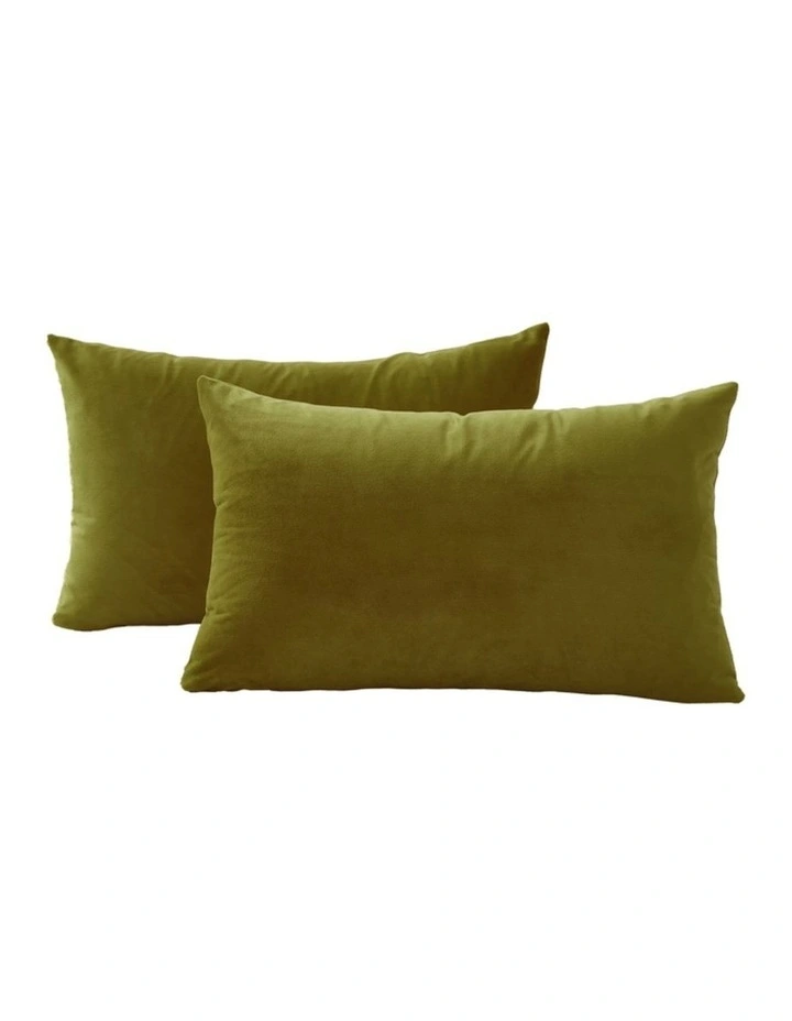 GIOIA CASA Velvet Cushion Covers in Olive Green 2 Pack image 1