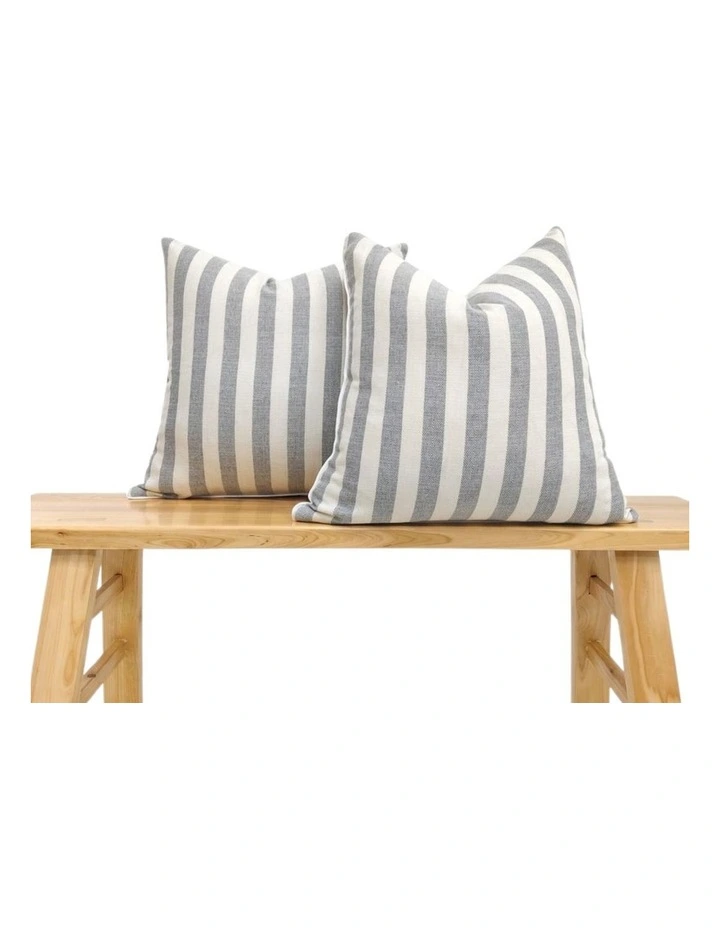 GIOIA CASA Yarn Dyed Linen Cotton Cushion Covers in Grey 2 Pack image 2