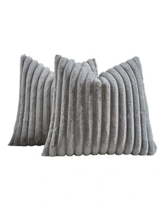 GIOIA CASA Faux Fur Cushion Covers in Grey 2 Pack