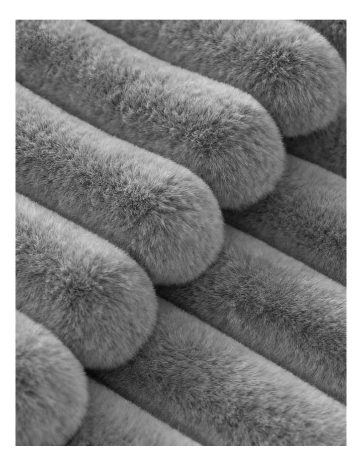 GIOIA CASA Faux Fur Cushion Covers in Grey 2 Pack image 3