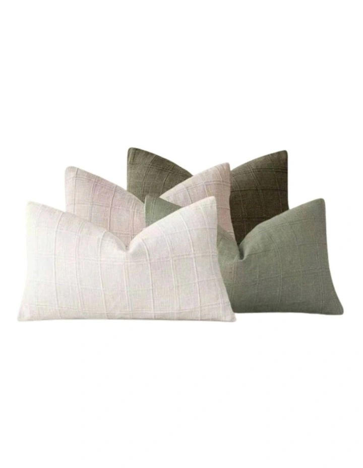 GIOIA CASA Linen Look Cushion Covers in Green Neutrals 4 Pack image 1