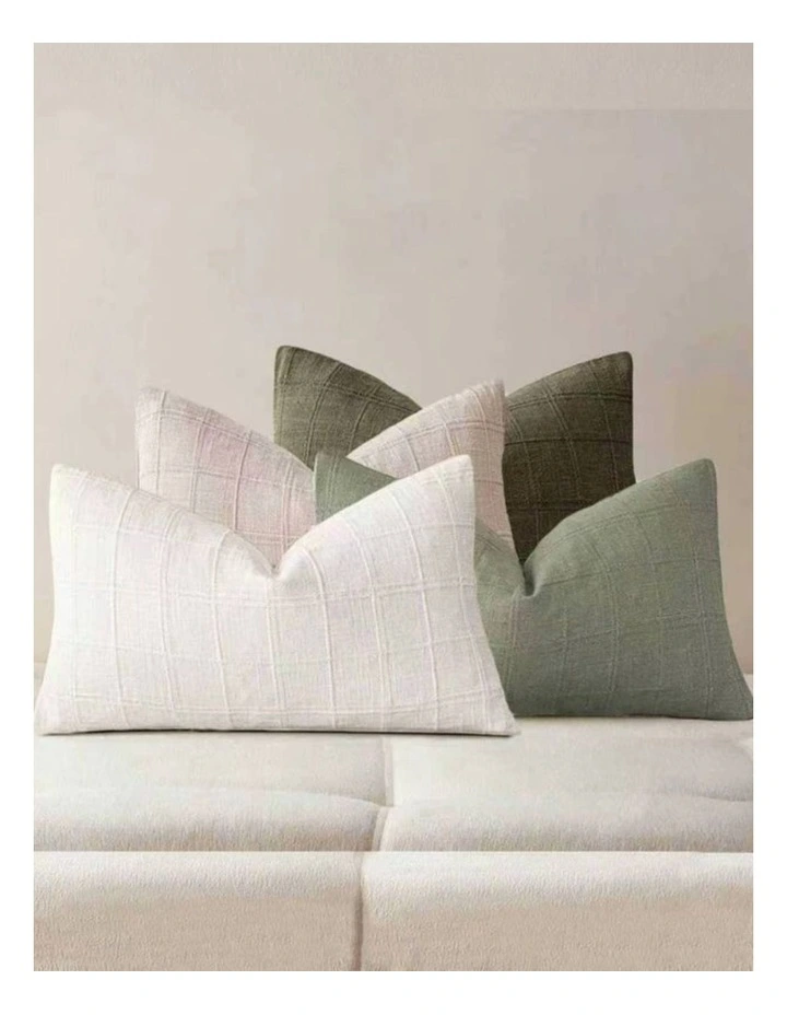 GIOIA CASA Linen Look Cushion Covers in Green Neutrals 4 Pack image 2