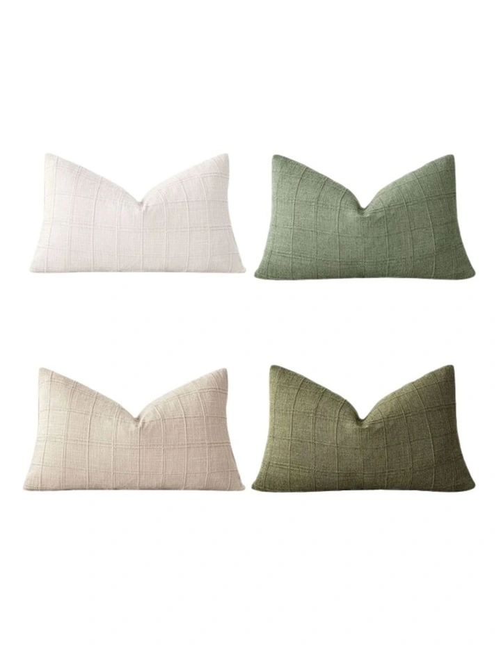 GIOIA CASA Linen Look Cushion Covers in Green Neutrals 4 Pack image 5
